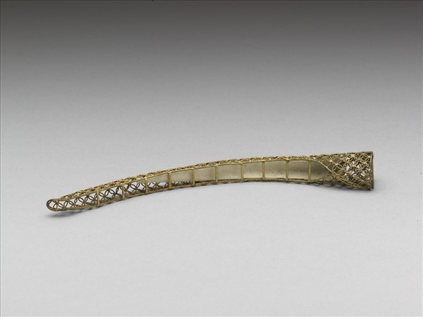 銅鍍金纍絲錢紋指甲套