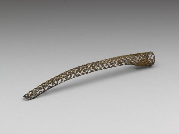 銅鍍金纍絲錢紋指甲套