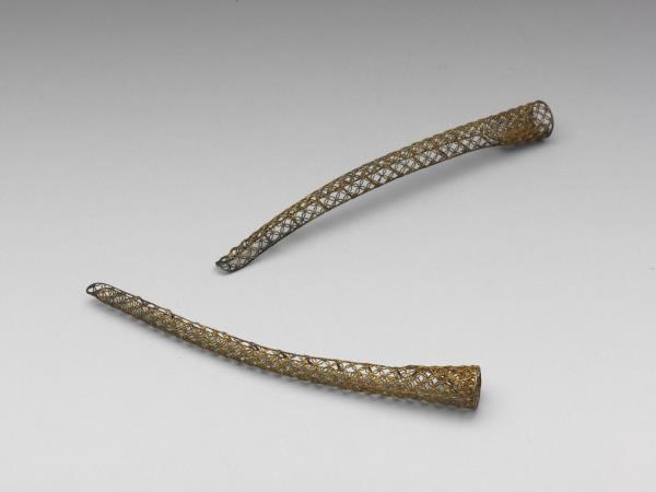 銅鍍金纍絲錢紋指甲套