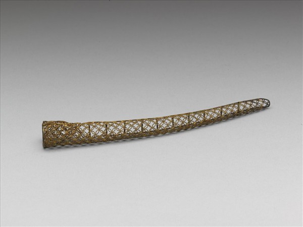 銅鍍金纍絲錢紋指甲套