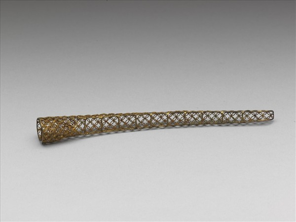 銅鍍金纍絲錢紋指甲套