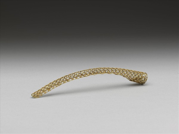 銅鍍金纍絲錢紋指甲套