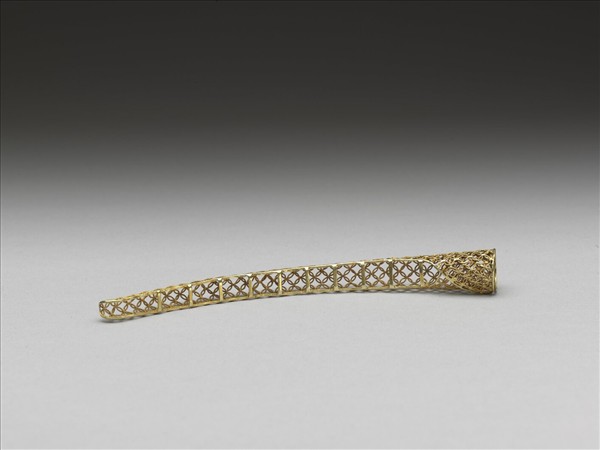 銅鍍金纍絲錢紋指甲套