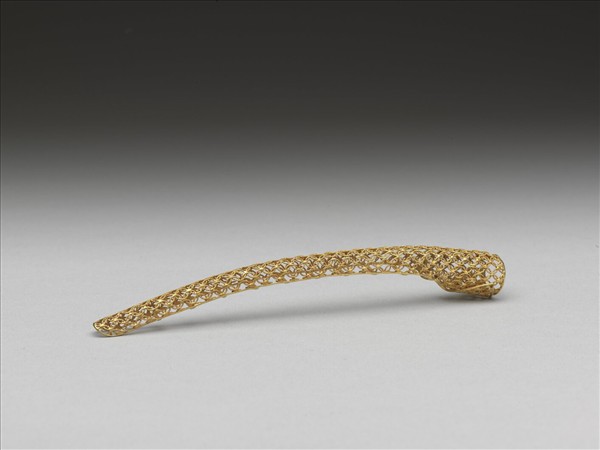 銅鍍金纍絲錢紋指甲套