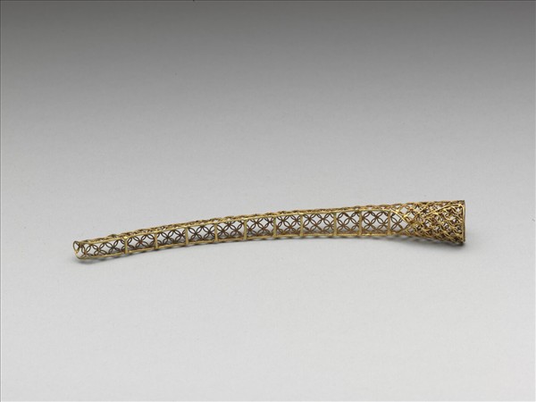 銅鍍金纍絲錢紋指甲套