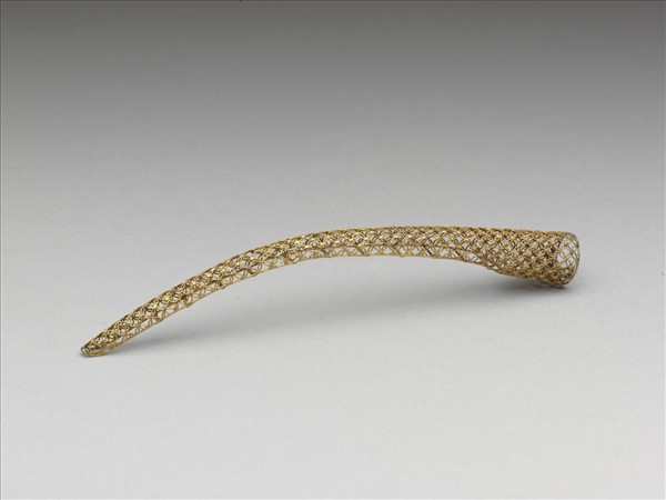 銅鍍金纍絲錢紋指甲套