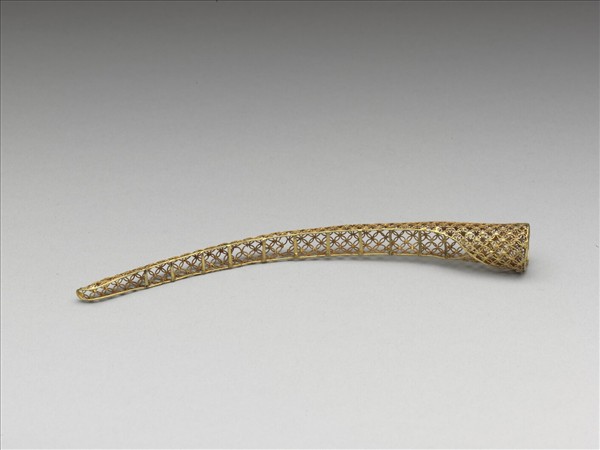 銅鍍金纍絲錢紋指甲套