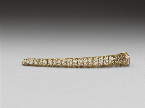 銅鍍金纍絲冰梅紋指甲套