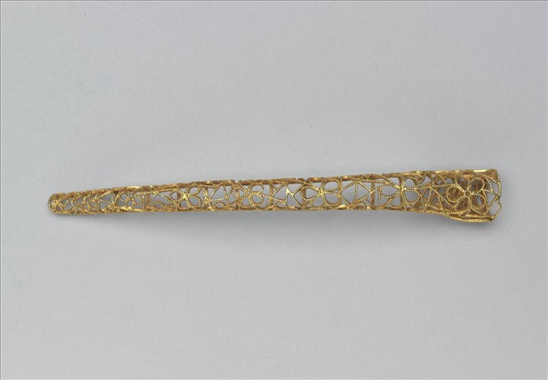 銅鍍金纍絲冰梅紋指甲套