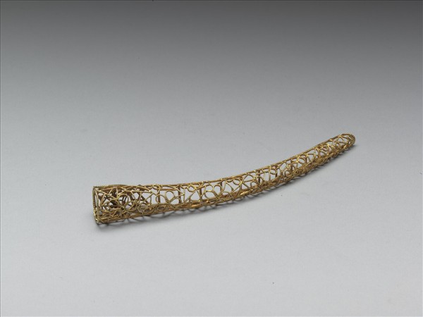 銅鍍金纍絲冰梅紋指甲套