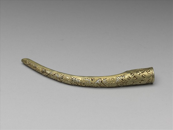 銅鍍金鏤空福壽萬年指甲套