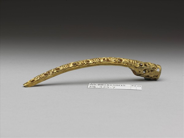 銅鍍金鏤空福壽紋指甲套