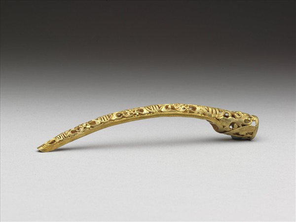 銅鍍金鏤空福壽紋指甲套