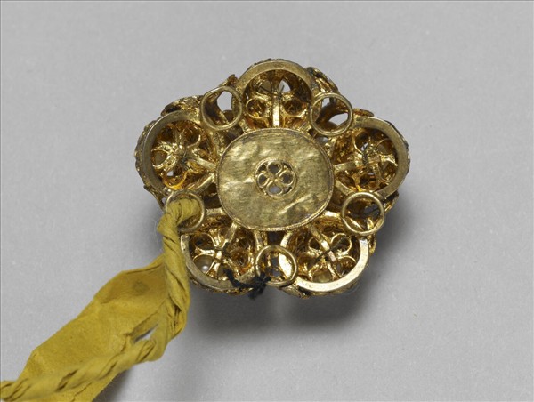 鍍金嵌珠翠花式帽花