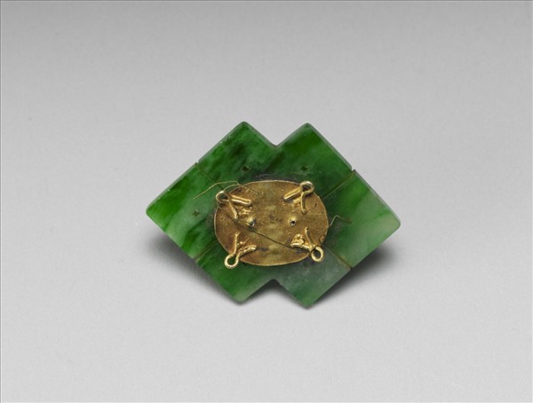 翠玉盤長碧璽雙喜嵌珠帽花