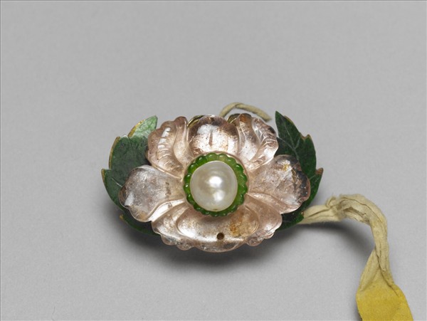 碧璽翠玉嵌珠蓮花帽花