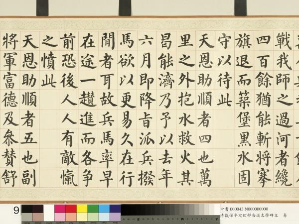 清觀保平定回部告成太學碑文　卷