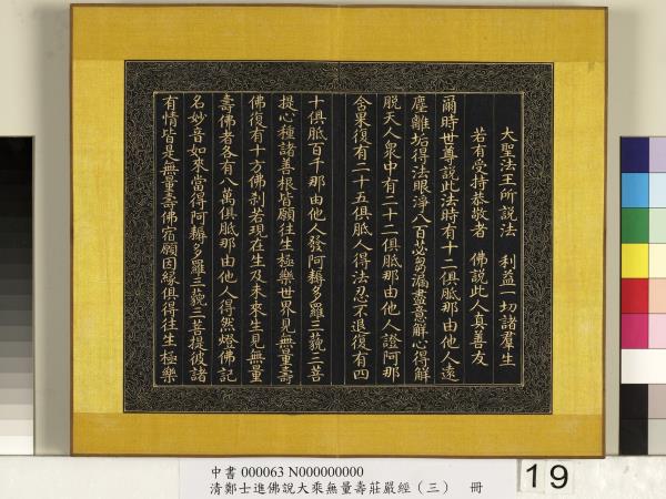 清鄭大進佛說無量壽莊嚴經（三）　冊