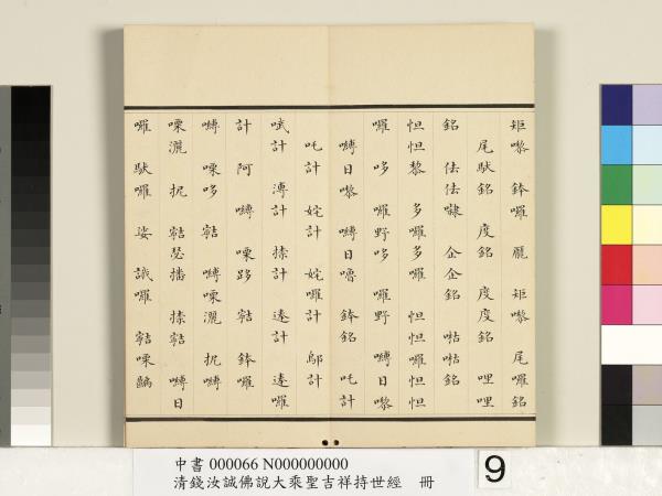 清錢汝誠佛說大乘聖吉祥持世經　冊