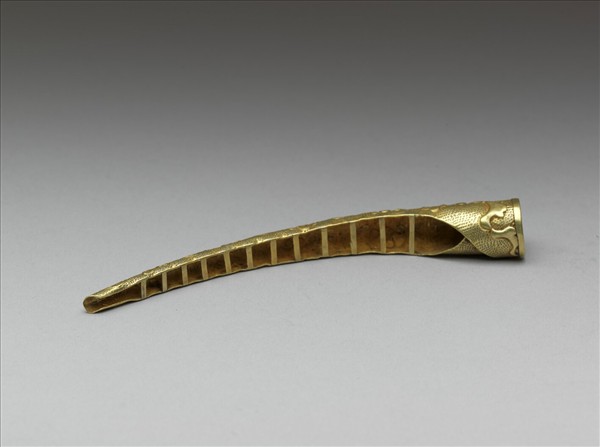 銅鍍金盤長團壽指甲套