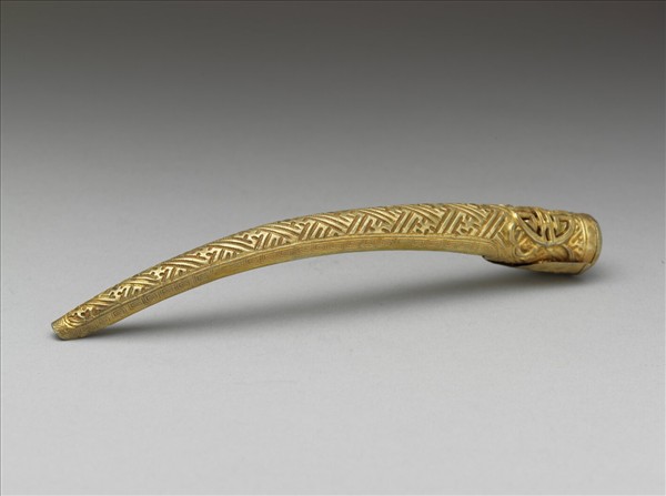 銅鍍金萬壽指甲套