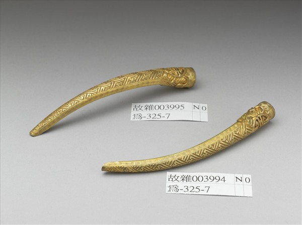 銅鍍金萬壽指甲套