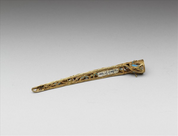 銅鍍金點翠竹葉紋鏤空指甲套