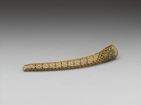 銅鍍金點翠雙囍鏤空古錢紋指甲套