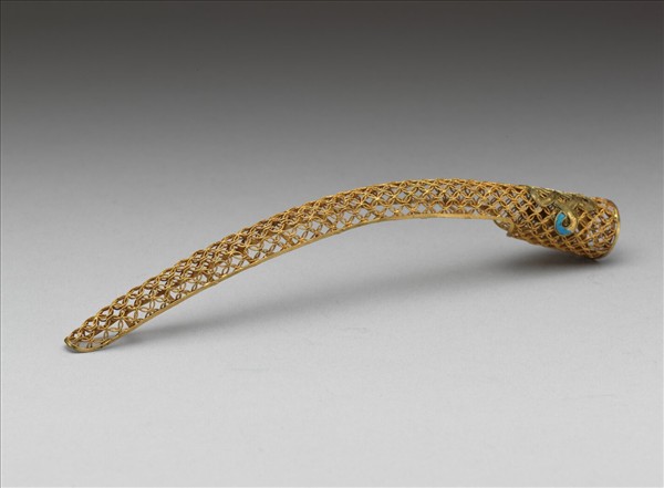 銅鍍金點翠盤長鏤空古錢紋指甲套