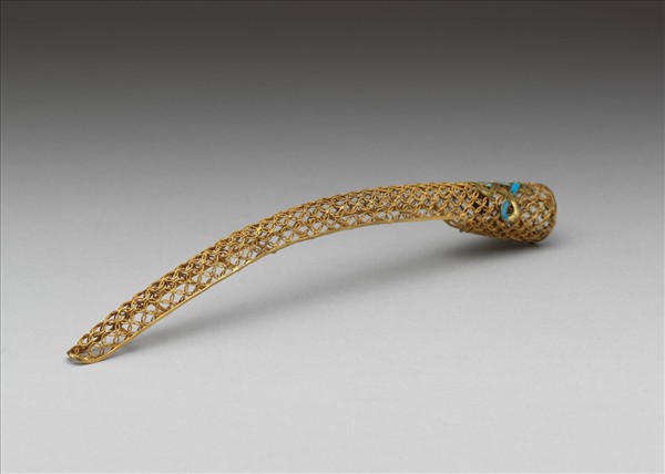 銅鍍金點翠盤長鏤空古錢紋指甲套