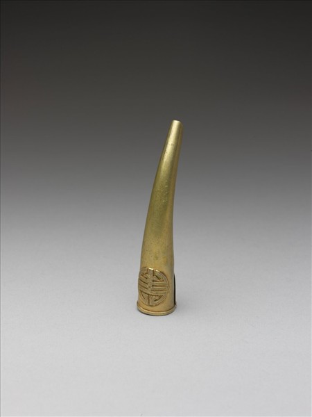 銀鎏金團壽紋指甲套