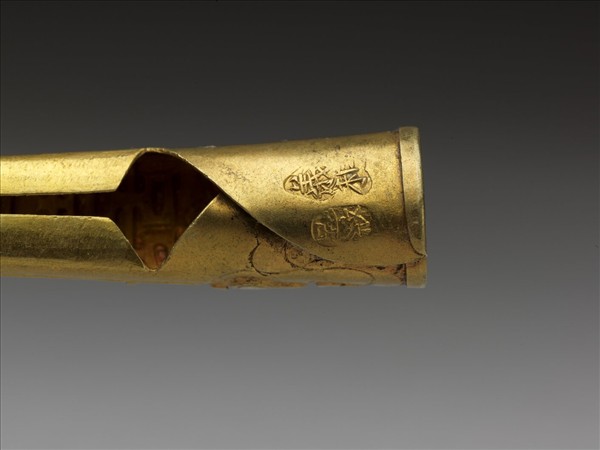 銀鎏金魚子紋地七囍蝴蝶紋指甲套