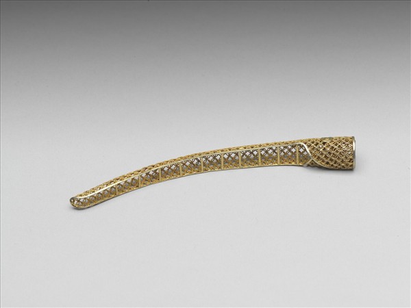 銅鍍金點翠盤長鏤空古錢紋指甲套