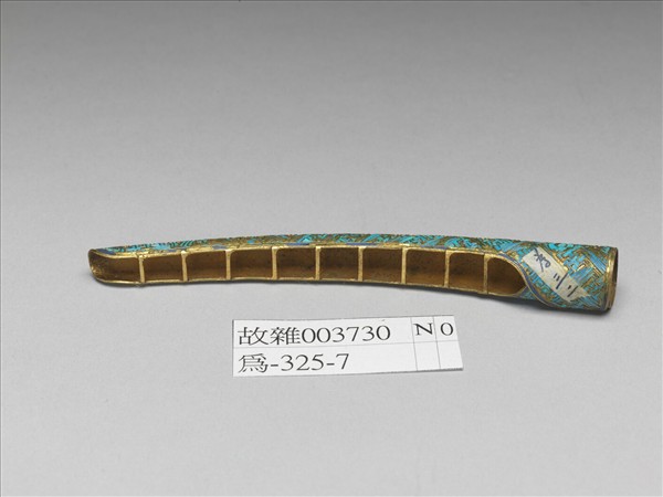 銅鍍金點翠萬壽紋指甲套