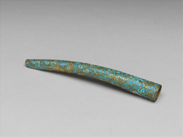 銅鍍金點翠萬壽紋指甲套