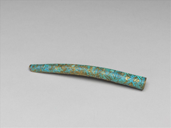 銅鍍金點翠萬壽紋指甲套