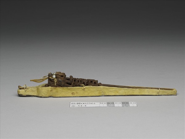 檀香木雕龍耳挖簪