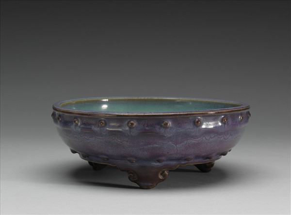 鈞窯 天藍葡萄紫鼓釘洗