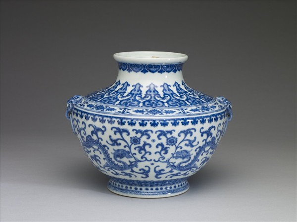 青花龍紋折肩瓶