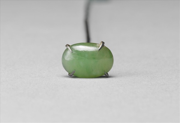 銀鎏金嵌翠玉簪