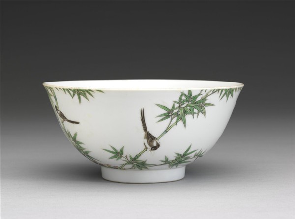 琺瑯彩竹鵲圖碗