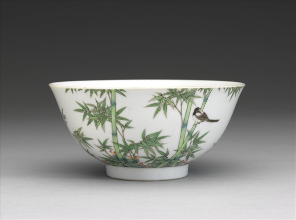 琺瑯彩竹鵲圖碗