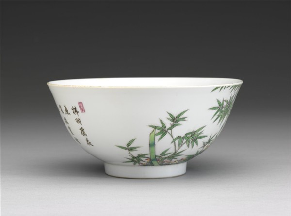 琺瑯彩竹鵲圖碗