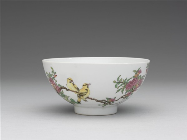 琺瑯彩瓷石榴黃鸝碗