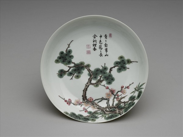 琺瑯彩松梅圖盤