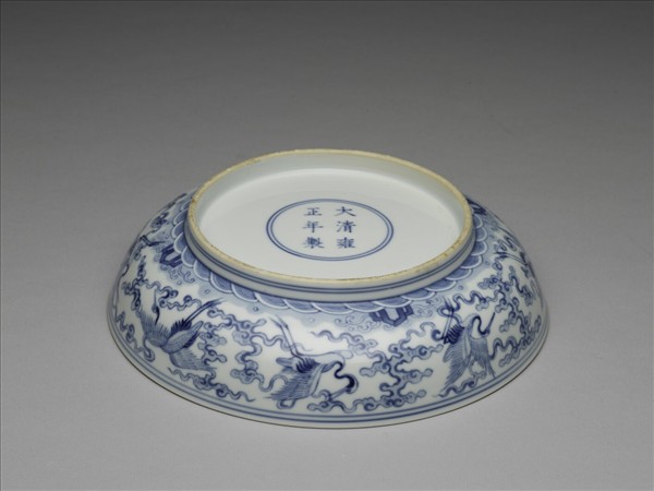 青花雲鶴紋盤
