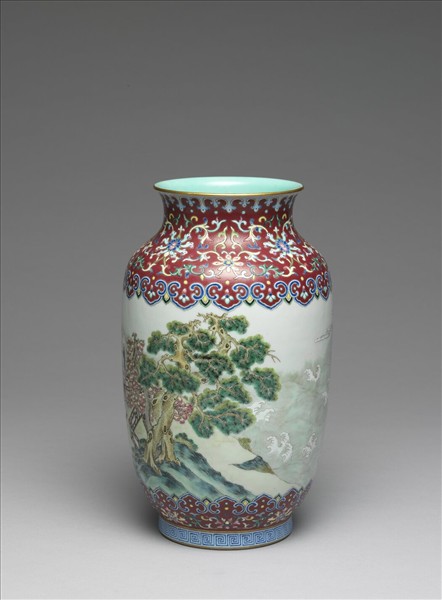 粉彩海屋添籌圖瓶