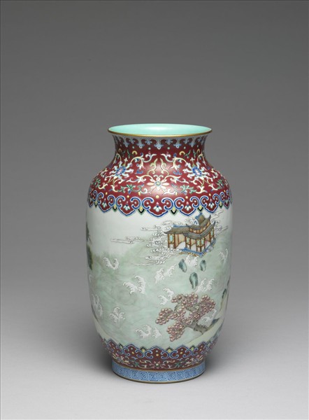 粉彩海屋添籌圖瓶