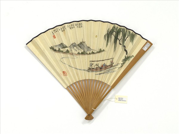 豐子愷西湖泛舟秦伯未篆書魯孝王刻石三公山碑　成扇　豐子愷西湖泛舟