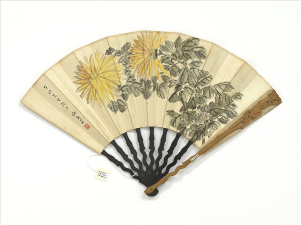 民國梅蘭芳菊王鳳卿行書七言律詩　成扇